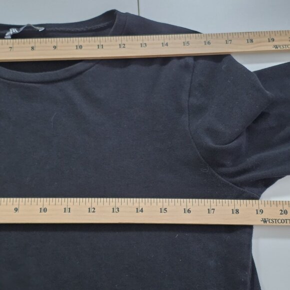 Zara Tunic Womens L Black LS Monochrome Knit Top Tiered Hem Goth Lagenlook Boho - Picture 5 of 14